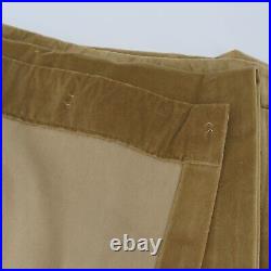 Pottery Barn Set of 2 Tan Gold Velvet Curtains 47inx104in Cotton Drapery Unlined