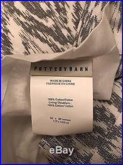 Pottery Barn Set of 2 Torrens Ikat Drapes 50 x 96 Charcoal Gray and Brand NEW