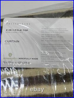 Pottery Barn Shibori Diamond Linen/Cotton Rod Pocket Curtain, Gray, 50 x 108