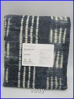 Pottery Barn Shibori Dot Cotton Lined Drape Panel Curtain Blue 50x 84 #Q4