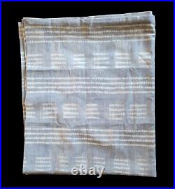 Pottery Barn Shibori Dot Gray Linen Cotton Rod Pocket Curtains 50x84 2 Pc