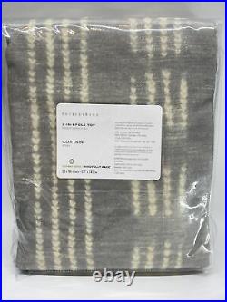 Pottery Barn Shibori Dot Linen/Cotton Rod Pocket Curtain, Gray, 96x50in