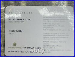 Pottery Barn Shibori Dot Linen/Cotton Rod Pocket Curtain, Gray, 96x50in