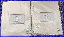 Pottery Barn Silk Dupioni 50x108 WHITE cotton lined drapes TWO PANELS NIP