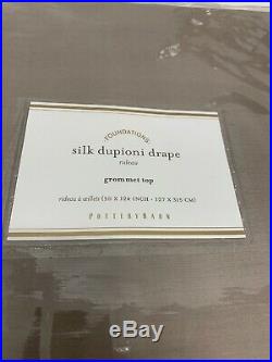 Pottery Barn Silk Dupioni Drape 50x124 Grommet Set (2-Curtains) NEW Brown