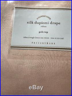 Pottery Barn Silk Dupioni Drape Curtain Panel 104 x84 Pedal Pink NIP