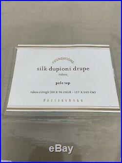 Pottery Barn Silk Dupioni Drape Pole Top 50x96 (Set of 2) Curtains Taupe NEW