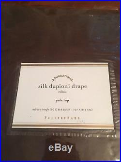 Pottery Barn Silk Dupioni Pole Pocket Drapes 50x108 Espresso Brown
