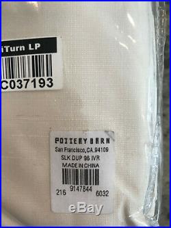 Pottery Barn Silk Pole Pocket Cotton Lining Drape Curtain 96 NEW Ivory