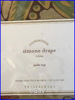 Pottery Barn Simone Drapes PAIR Linen Cotton 50 x 84 Pole Top