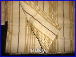 Pottery Barn Stripe Gold Brown (2) Lined Panels Curtains 50 X 84
