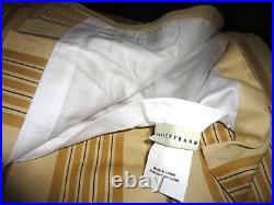 Pottery Barn Stripe Gold Brown (2) Lined Panels Curtains 50 X 84