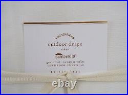 Pottery Barn Sunbrella Solid Outdoor Grommet Curtain 50x 108 White S/ 2 #6988