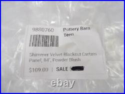 Pottery Barn Teen Blackout Curtain Panel Shimmer Velvet Powder Blush 84 #9298