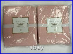 Pottery Barn Teen Set of 2 Cotton Linen Semi-Sheer Curtains Blush 44 x 84