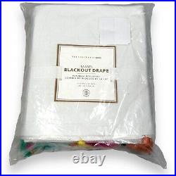 Pottery Barn Teen Tassel Blackout Drape White Body Rainbow Tassels 52 x 96 New