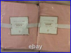 Pottery Barn Teen Two (2) Cotton Linen Drapes 44X96 NWT! Blush Pink