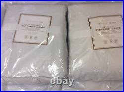 Pottery Barn Teen Two (2) Tufted Dot Blackout Panels 52x84 White NWT