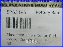 Pottery Barn Thea Print Cotton Lined Curtain Drape Panel Gray Multi 50x84 #Q50