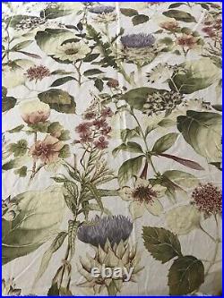 Pottery Barn Thistle Floral Print Fabric Shower Curtain