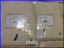Pottery Barn Two (2) Belgian Flax Linen Drape Curtains 50x96 Ivory Pole Top