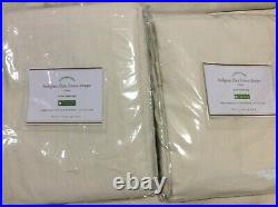 Pottery Barn Two (2) Belgian Flax Linen Drapes Curtains 50x84 Ivory Pole Top NWT