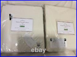 Pottery Barn Two (2) Belgian Flax Linen Drapes Curtains 50x96 Ivory Pole Top NWT