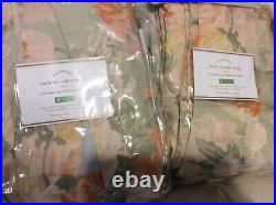 Pottery Barn Two (2) Elora Print Floral Blackout Drapes 50X96L New Linen Cotton