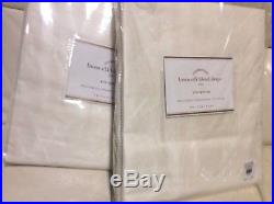Pottery Barn Two (2) Linen Silk Blend Drapes 50X84L New! Ivory Cotton Lining