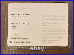 Pottery Barn VELVET TWILL Curtains, Set of 2, 50 x 84 Cappuccino, NWT