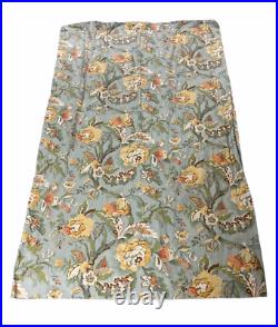 Pottery Barn Vanessa Window Curtain Drapes Set of 4 Blue Floral Lined 50x 84