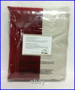 Pottery Barn Velvet Bordered Drapes Curtains Panels 50x108 Pole Top RUBY RED