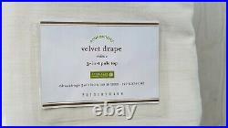 Pottery Barn Velvet Pole Top Curtain Cotton Lined Lining Ivory 50 x 108 #4536