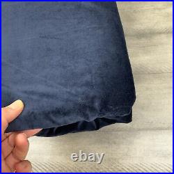 Pottery Barn Velvet Twill Curtain Drape Blue Navy 50x108 Cotton Lined NWOT