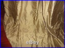 Pottery Barn Wheat Silk Embroidered (pair) Lined Drapery Curtain Panels 50 X 84