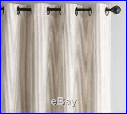 Pottery Barn Wheaton Stripe drapes 50 x 96 Neutral set of 2 grommet top