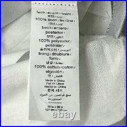 Pottery Barn White Belgian Flax Linen Curtain, Blackout Lining 50 x 96