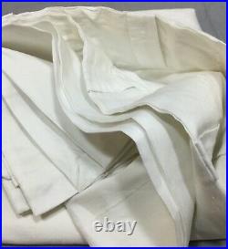Pottery Barn White Linen Silk Blend 84 Curtains Panels Drapes Set/2