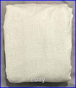Pottery Barn White Seaton Textured Cotton Double Wide Drape Curtain 100x108