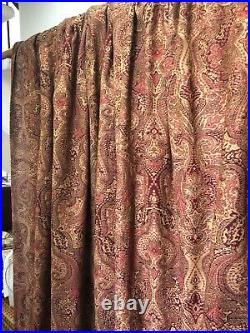 Pottery Barn Wool Paisley Jacquard Curtain Drape Panel 1Pc Red Gold 50x108
