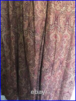 Pottery Barn Wool Paisley Jacquard Curtain Drape Panel 1Pc Red Gold 50x108