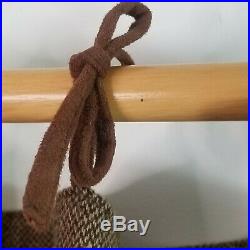 Pottery Barn Wool Tweed Curtain Herringbone Lined Drapes Brown 1 Pair 108x84
