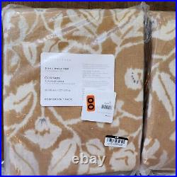 Pottery Barn Zama Print Linen/Cotton Set Of 4 Drapes 50x96 Blackout