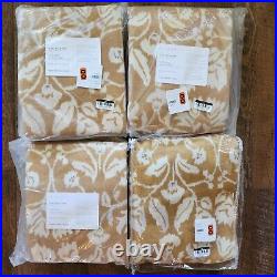 Pottery Barn Zama Print Linen/Cotton Set Of 4 Drapes 50x96 Blackout