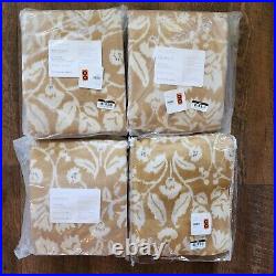 Pottery Barn Zama Print Linen/Cotton Set Of 4 Drapes 50x96 Blackout