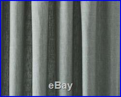 Pottery Barn emery linen cotton 100x84 BLACKOUT drapes BLUE DAWN 2 PANELS