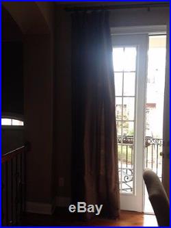Pottery Barn fully lined, Silk Duponi curtains in Espresso 50 x 108- 4 panels