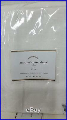 Pottery Barn set of 6 TEXTURED COTTON Drapes Curtains 108 white