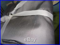 Pottery Barn silk dupioni drape panel blackout platinum gray 50 124 pole top New