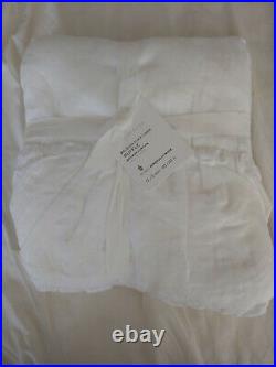Pottery barn Belgian Flax Linen ruffle Shower Curtain original $109 white
